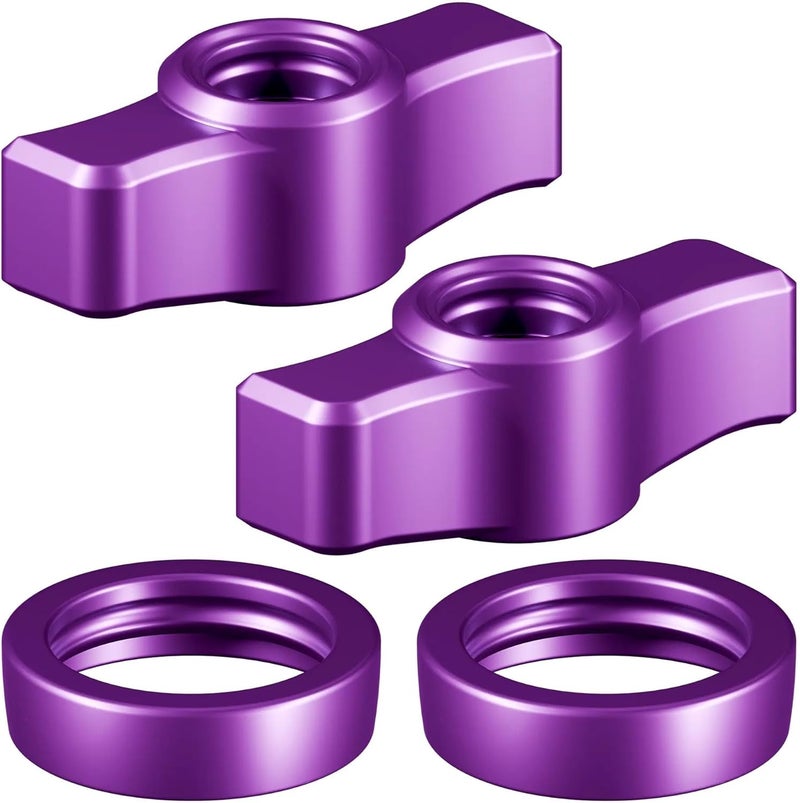 tackform DURALOCK Billet Aluminum Anodized Knob and Ring Accent Kit - ONLY Compatible DuraLock 20 Series Arms | 2 Knobs & 2 Rings Included | Purple - Image 1